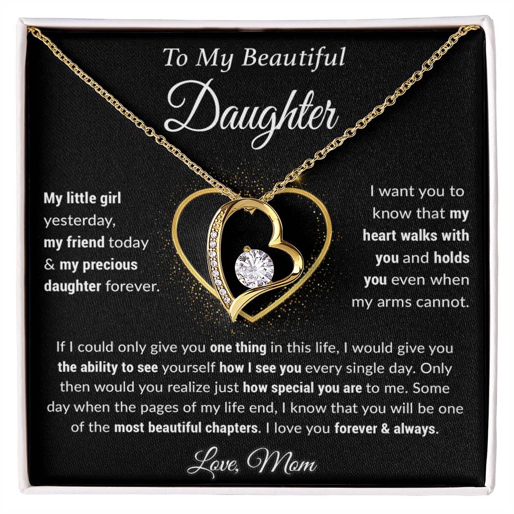 To My Daughter Necklace, Gift For Daughter From Mom, Daughter Birthday Gift