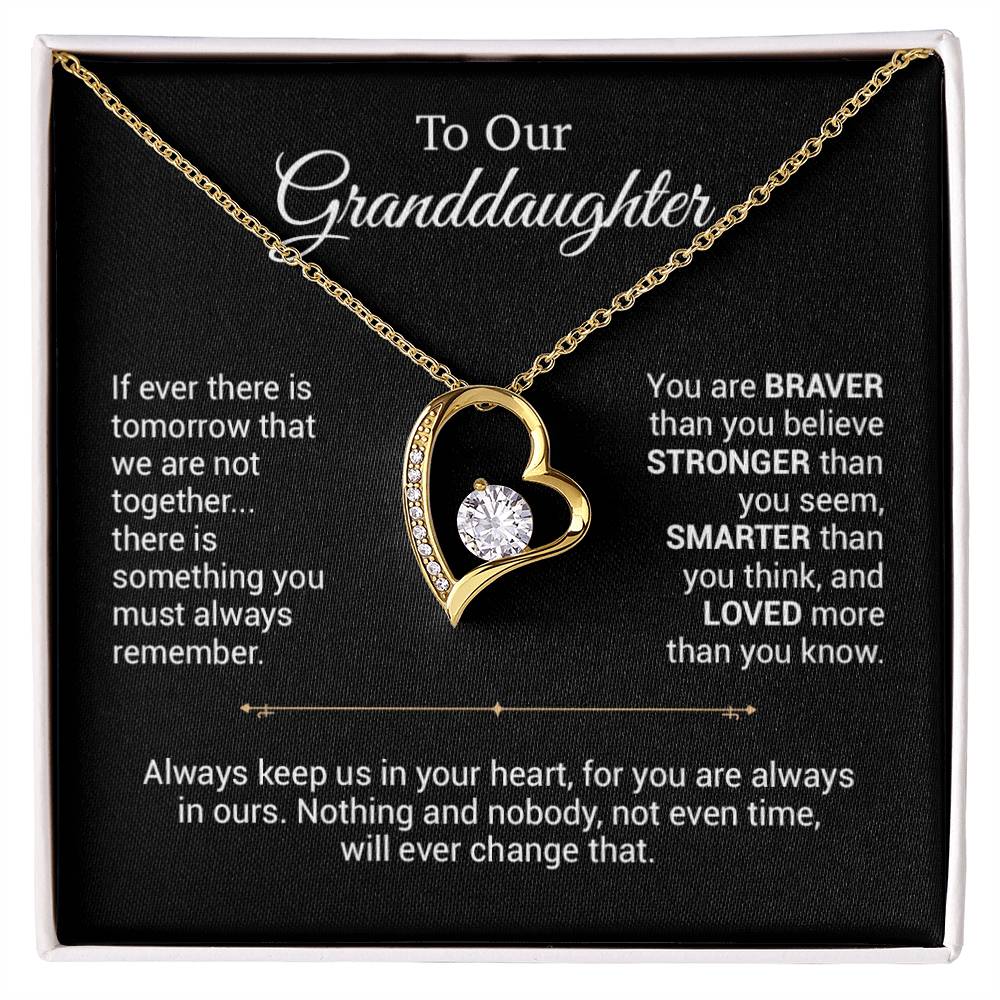 To Our Granddaughter Necklace, Christmas Gift For Granddaughter, Birthday Gift_Black