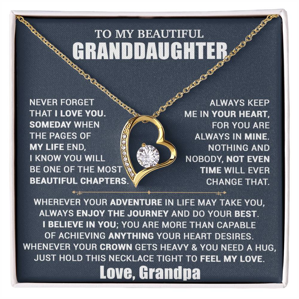To My Granddaughter Necklace, Granddaughter Gift from Grandpa, Christmas Gift 10_10_Blue