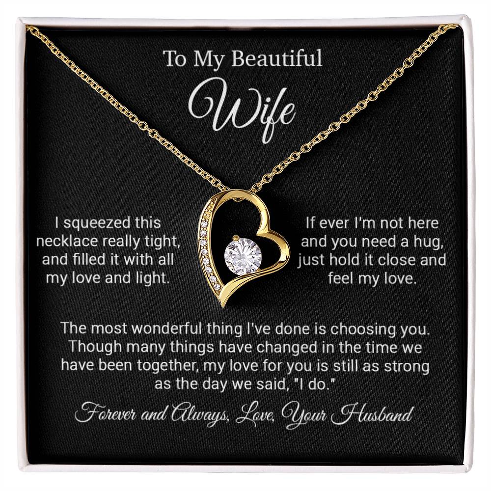 To My Wife Necklace, Gift For Wife, Valentine Day Gift, Birthday Gift_Black