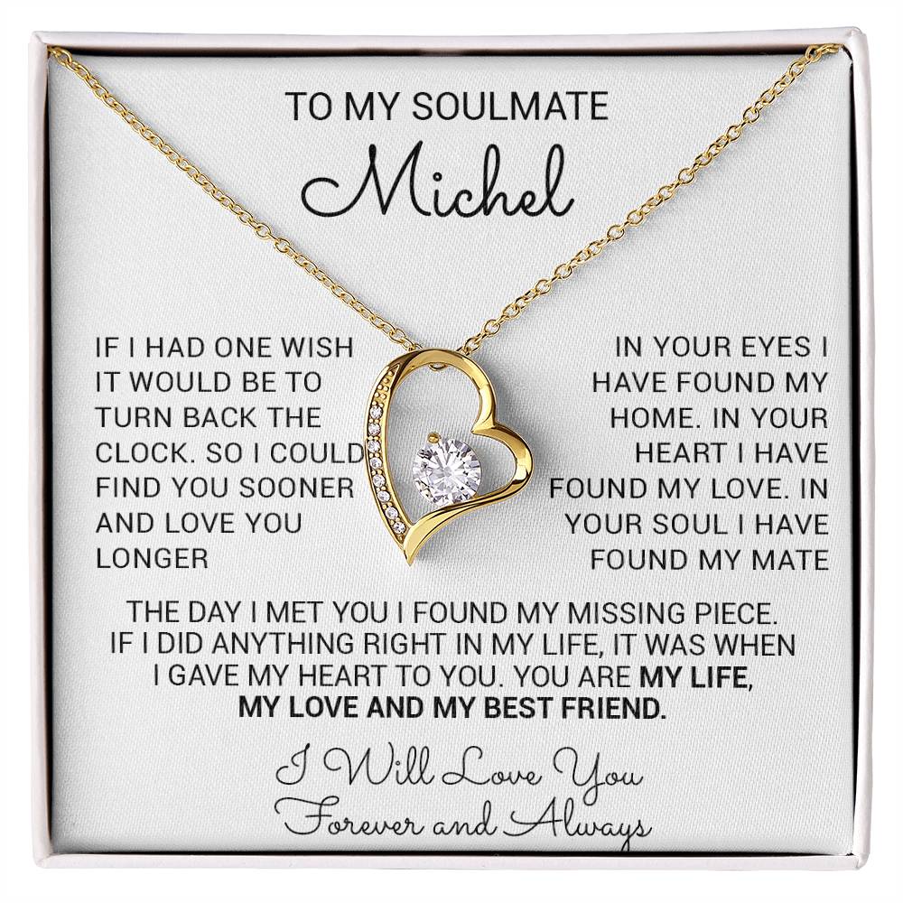 Custom To My Soulmate Necklace, Wife Girlfriend Birthday, Christmas Gift