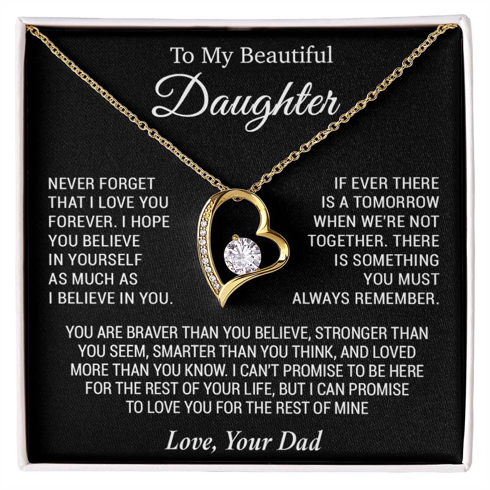 To My Daughter Necklace, Daughter Father Necklace, Daughter Gift From Dad 3_11_Black