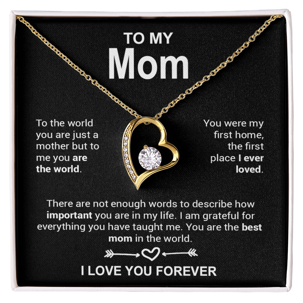 To My Mom Necklace, Mother's Day Gift, Anniversary Gift Valentines Gift_Black