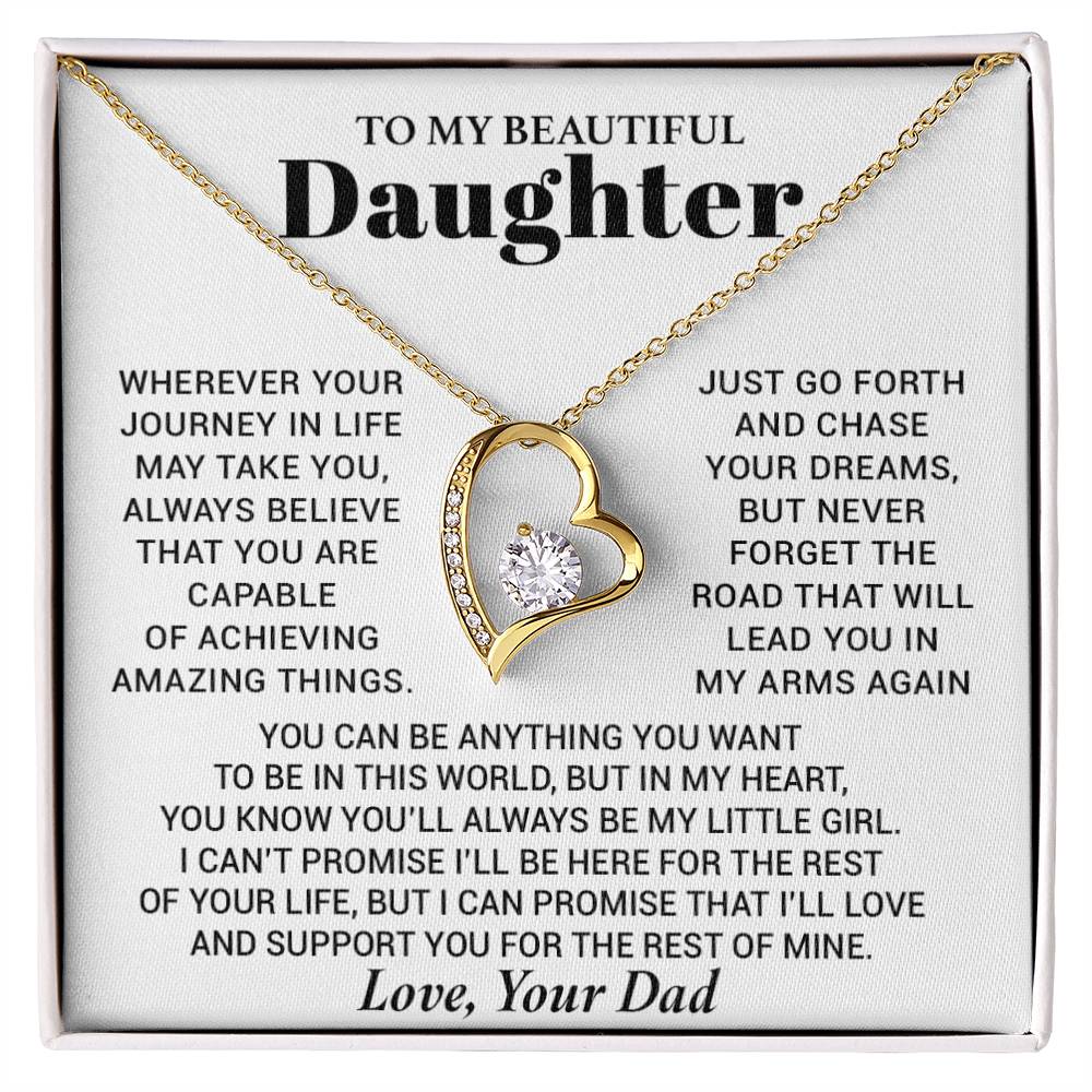 To My Daughter Necklace from Dad, Daughter Dad Necklace, Gifts for Daughter