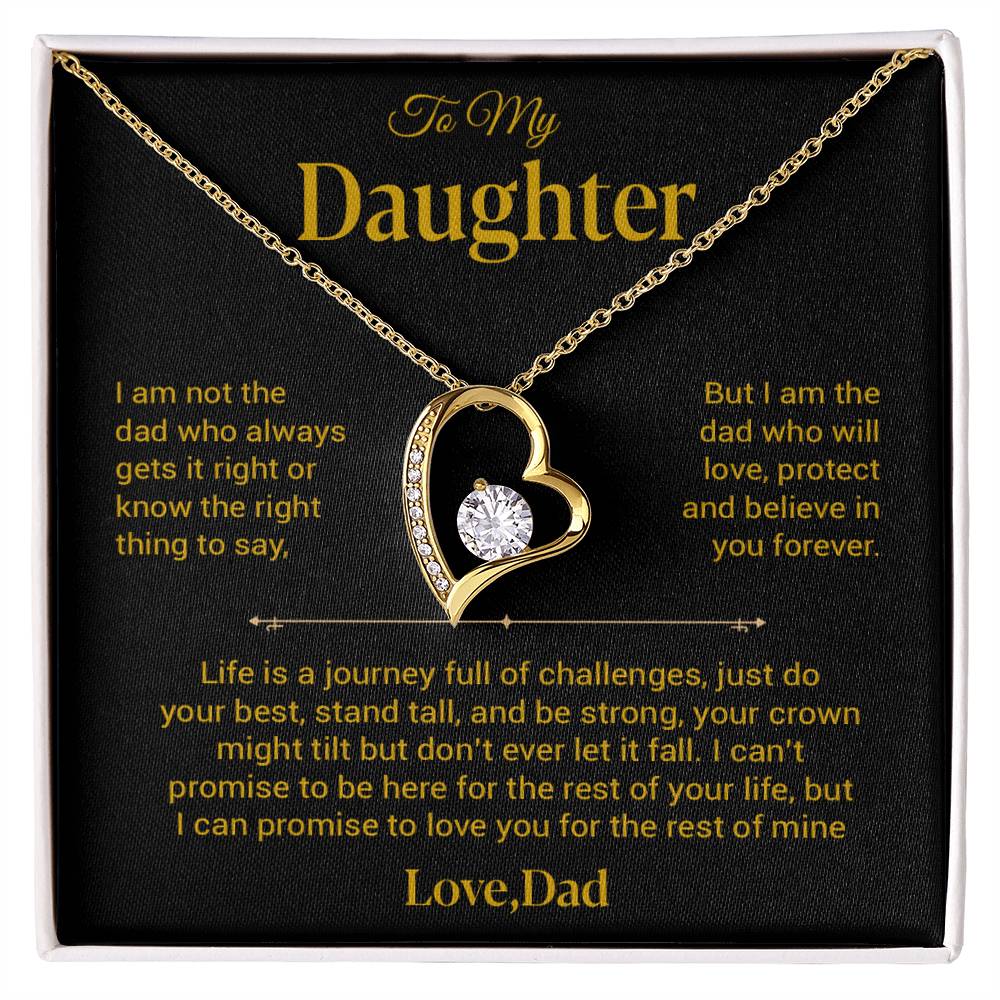 To My Daughter Necklace, Gift for Daughter from Dad, Father Daughter Necklace 25_12_Gold