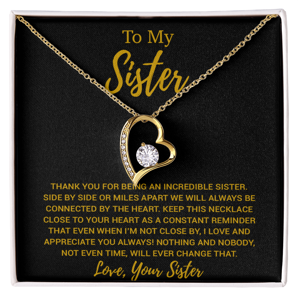 To My Sister Necklace, Brother to Sister, Birthday gift For Sister from Brother 13_8_Gold