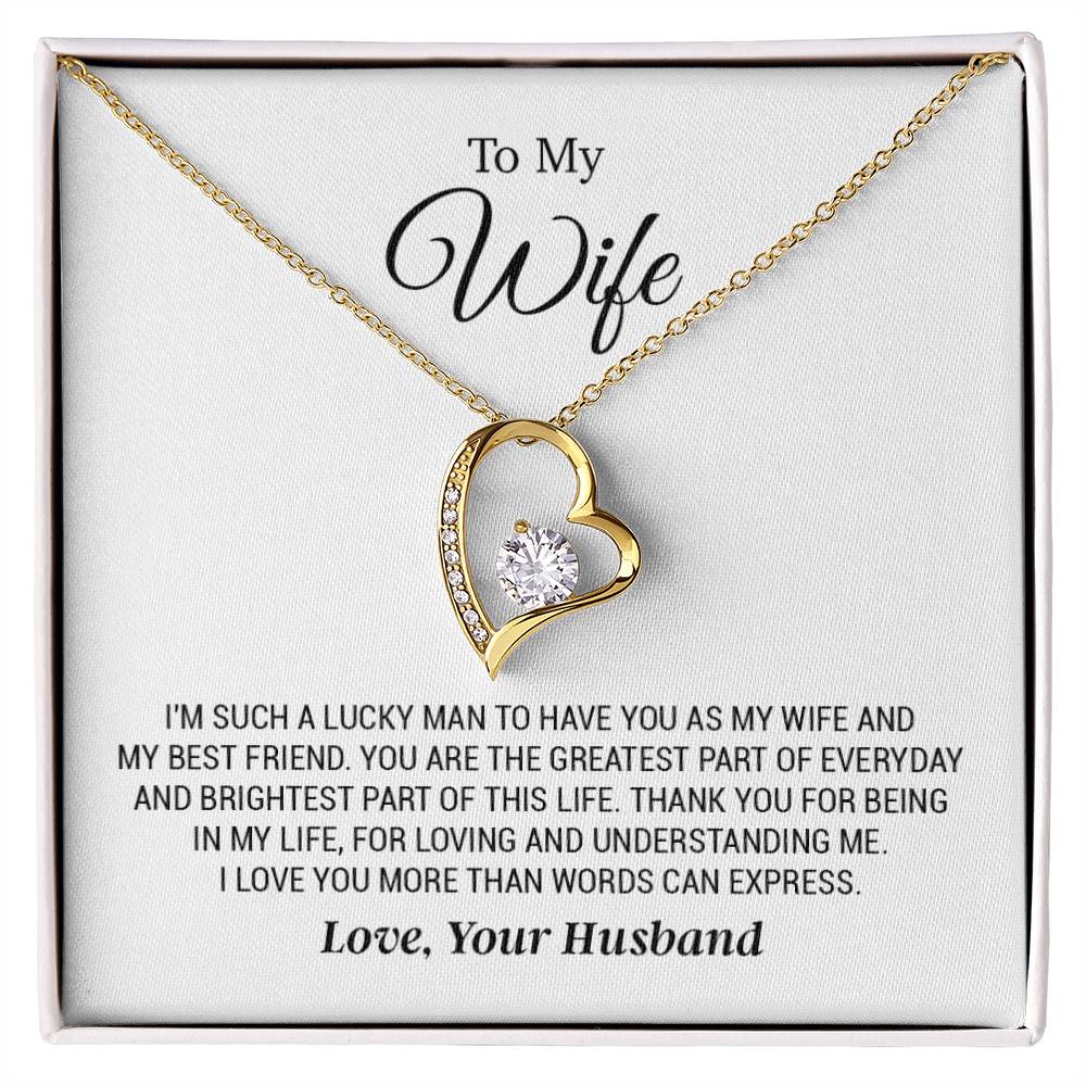 To My Wife Necklace, Wife Gift from Husband, Anniversary Gifts, Christmas Gift for Wife_white