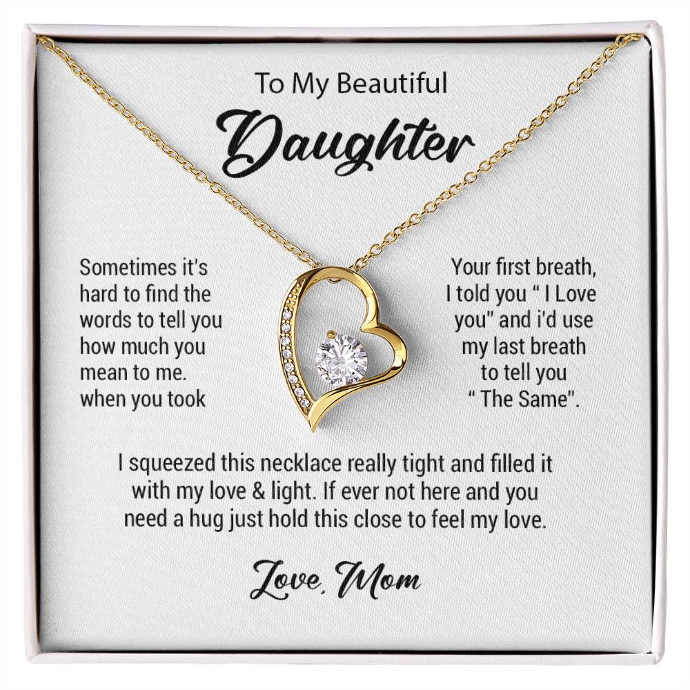 To My Daughter Necklace, Daughter Gift From Mom, Birthday Gift for Daughter_White