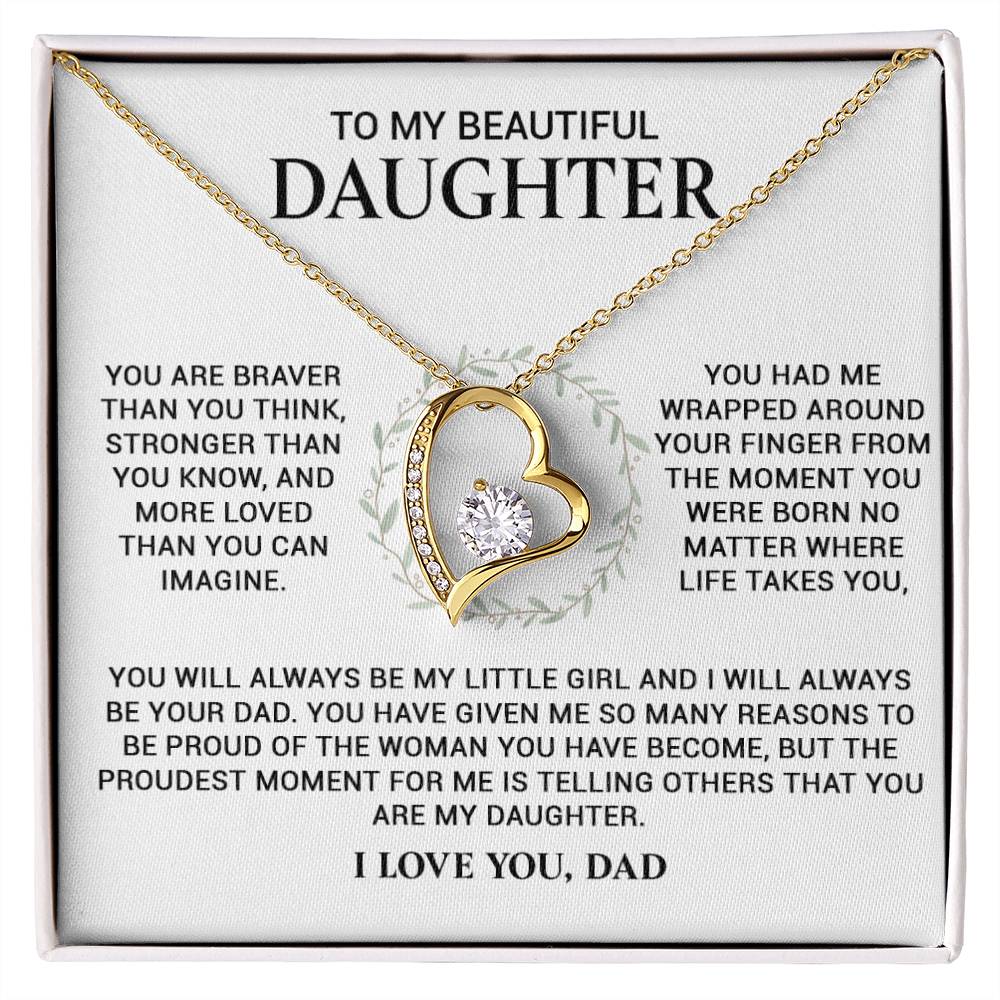 To My Daughter Necklace, Daughter Gift From Dad, Birthday Gift for Daughter