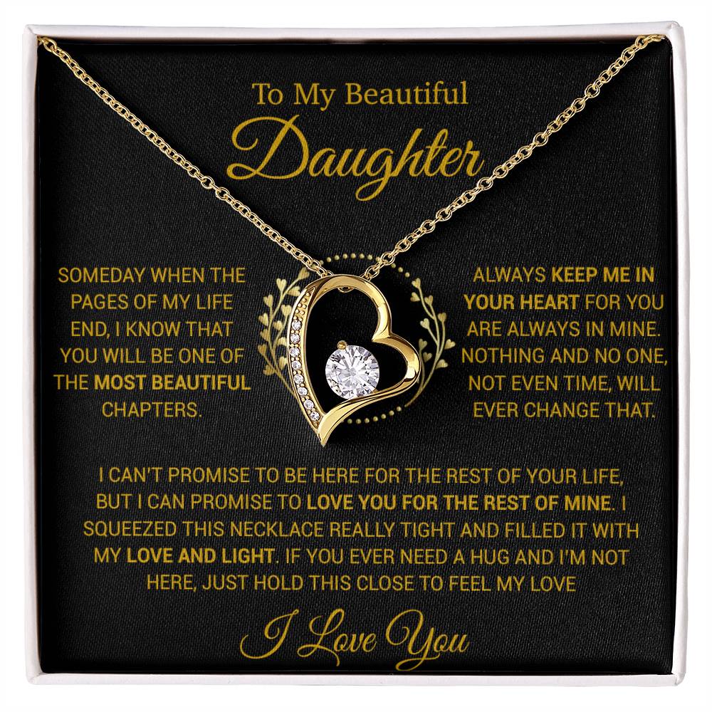 To My Daughter Necklace, Gift for Daughter from Dad, Daughter Father Necklace 16_12_Gold