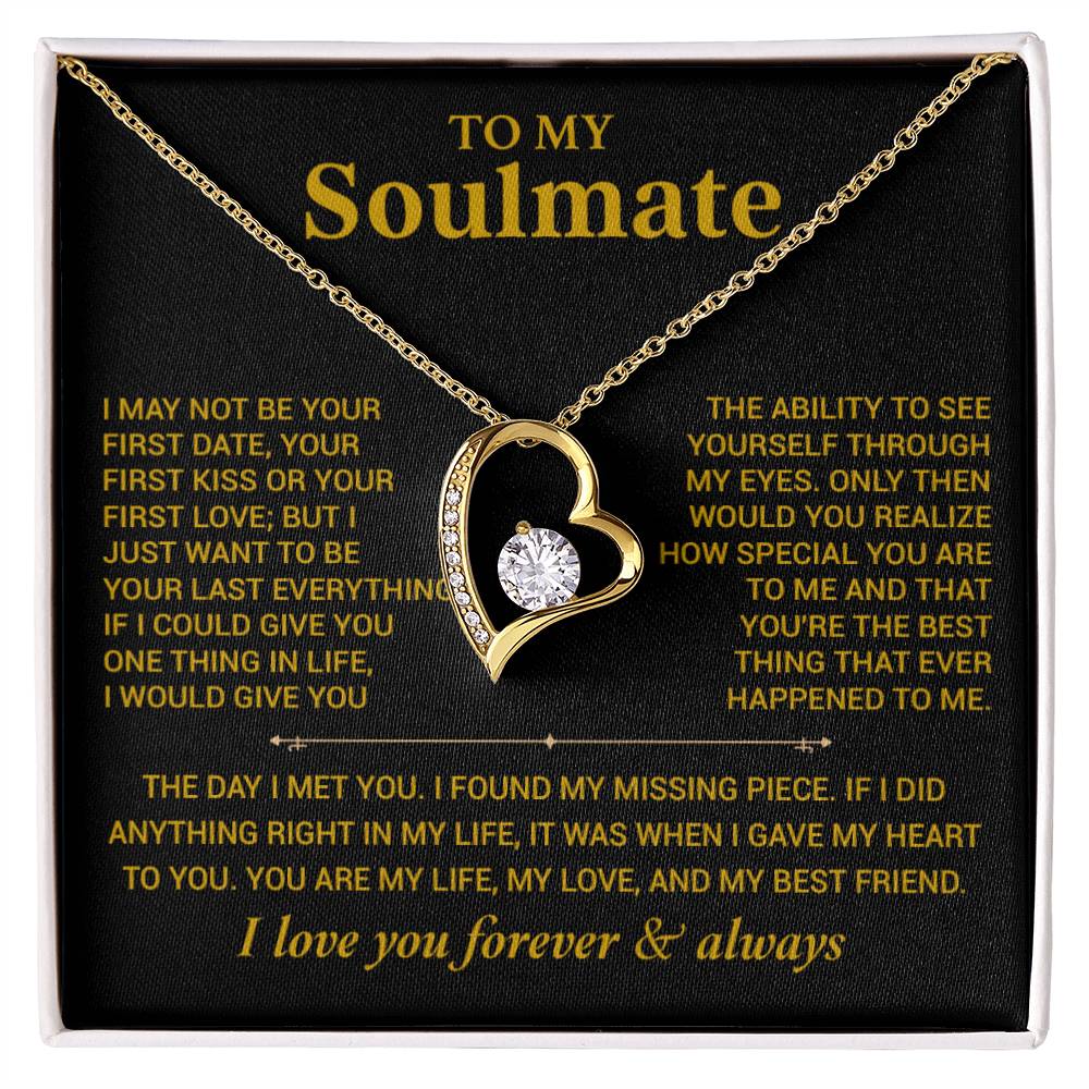 To My Soulmate Necklace, Gift for Wife, Girlfriend, Anniversary Gift, Christmas Gift