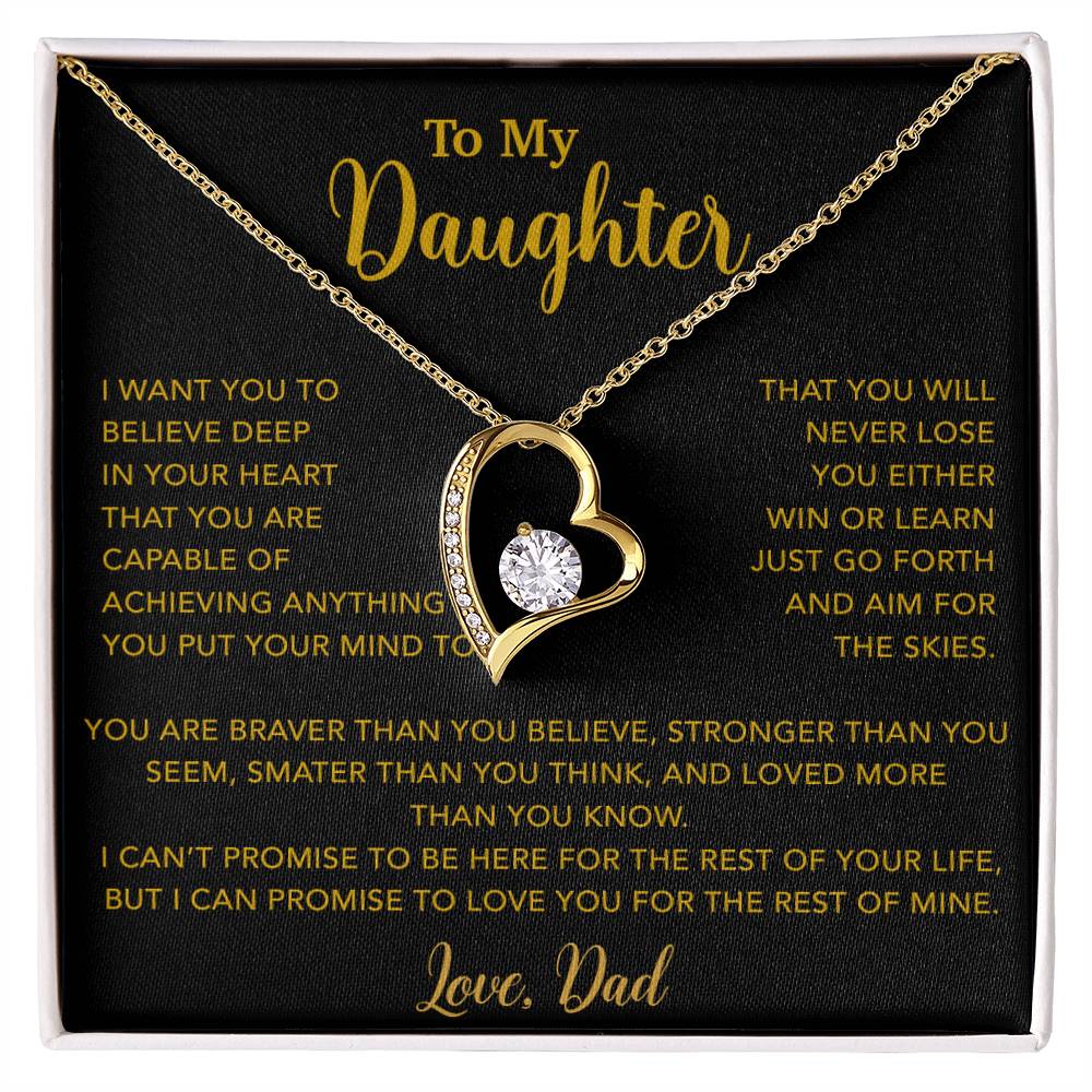 To My Daughter Necklace, Gift for Daughter from Dad, Father Daughter Necklace 18_5_Gold