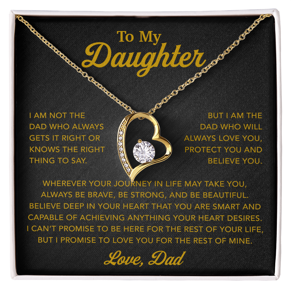 To My Daughter Necklace, Gift for Daughter from Dad, Father Daughter Necklace 13_6_Gold