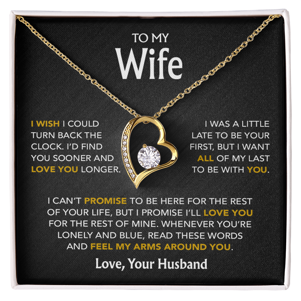 To My Wife Necklace, Gift For Wife, Anniversary Gift For Wife, Necklace For Wife 20_5_Black