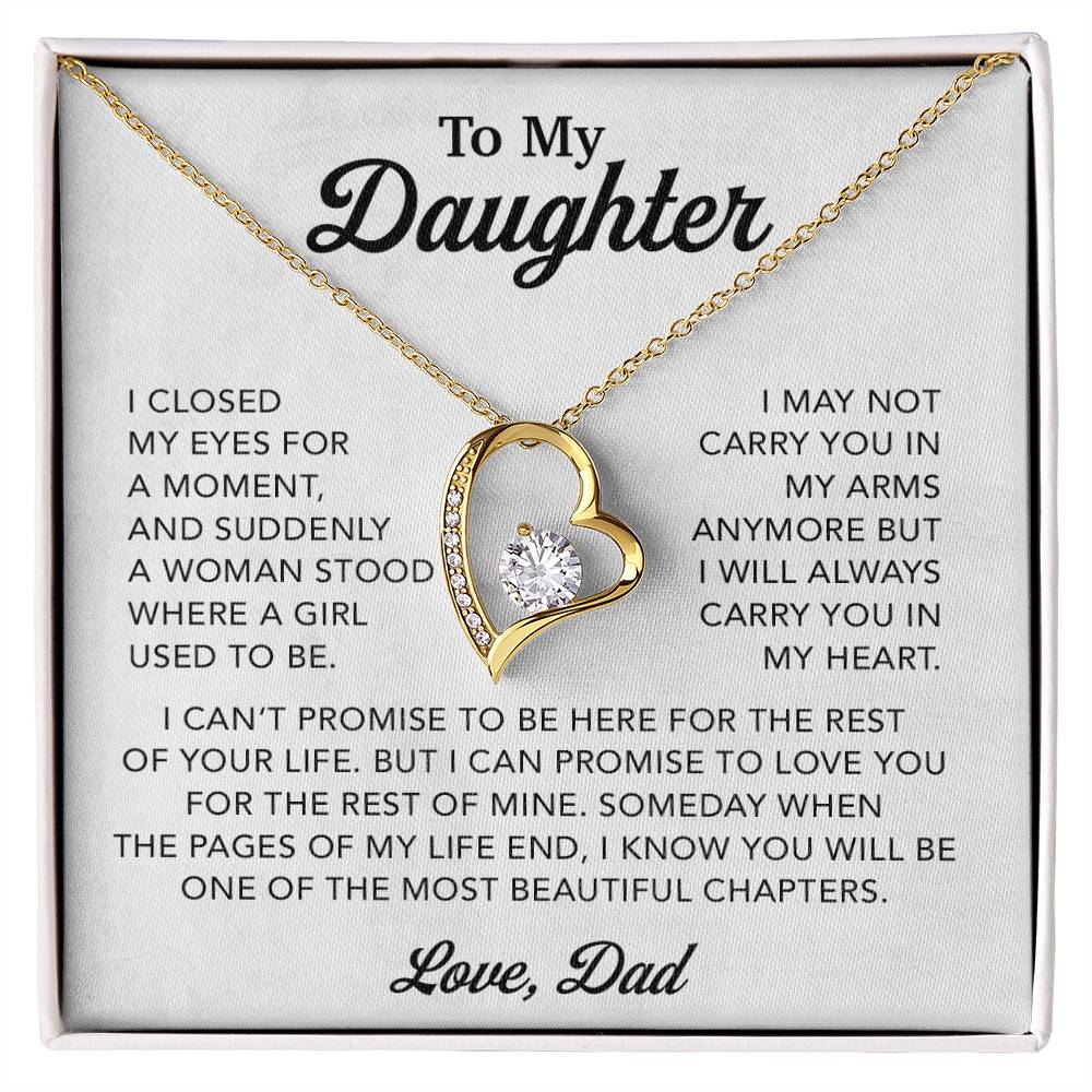 To My Daughter Necklace, Gift for Daughter from Dad, Father Daughter Necklace 28_3_White