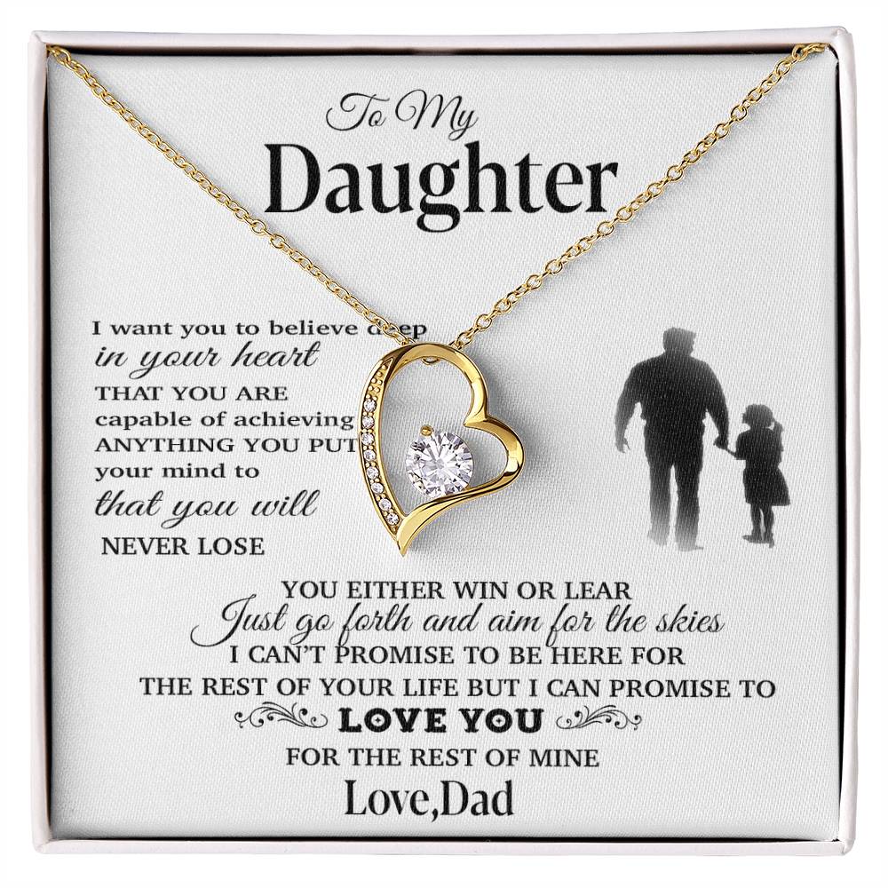 To My Daughter Necklace, Gift for Daughter from Dad, Father Daughter Necklace 30_11_White