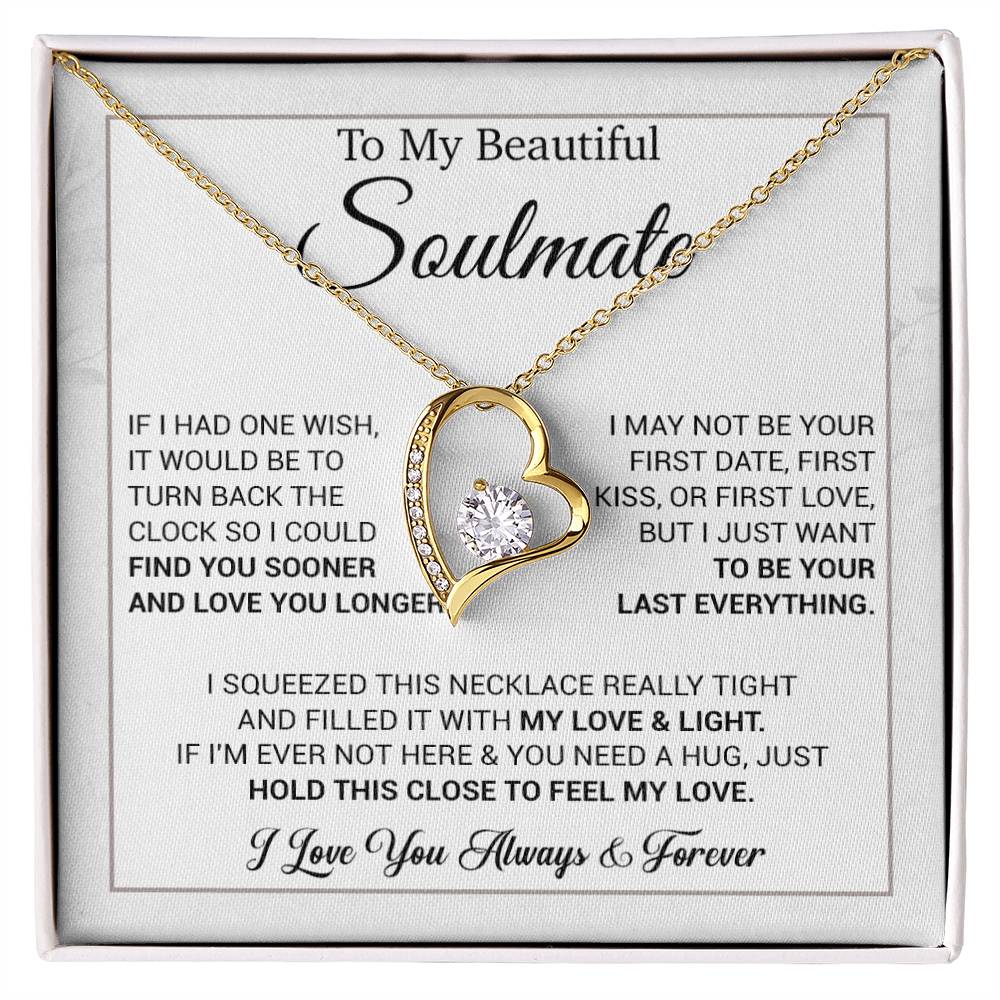 To My Soulmate Necklace, Anniversary Gifts, Soulmate Gift, Christmas Gift