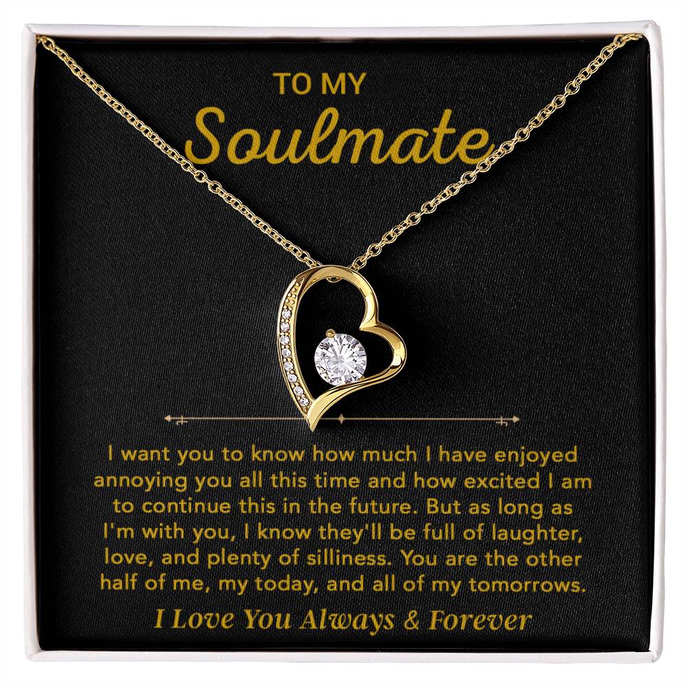 To My Soulmate Necklace, Gift for Wife, Girlfriend, Anniversary Gift
