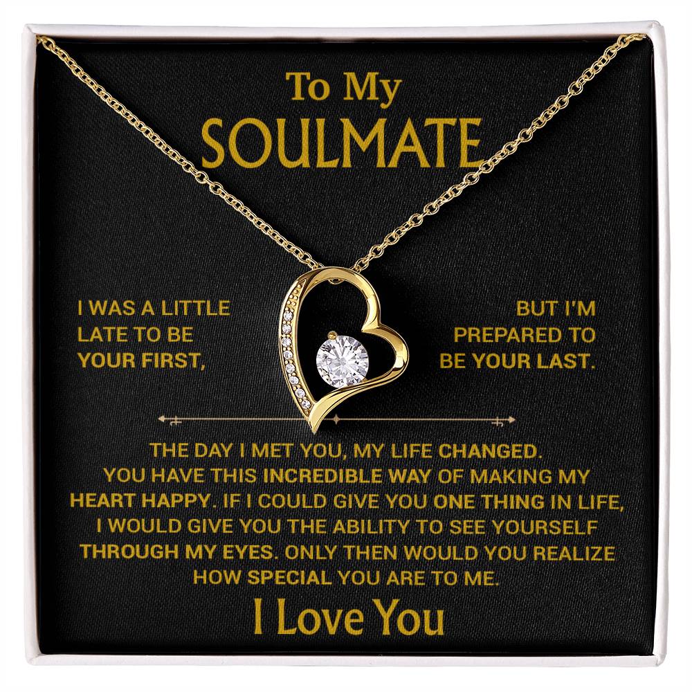 To My Soulmate Necklace, Soulmate Gift, Gift For Girlfriend, Christmas Gift 23_8_Gold