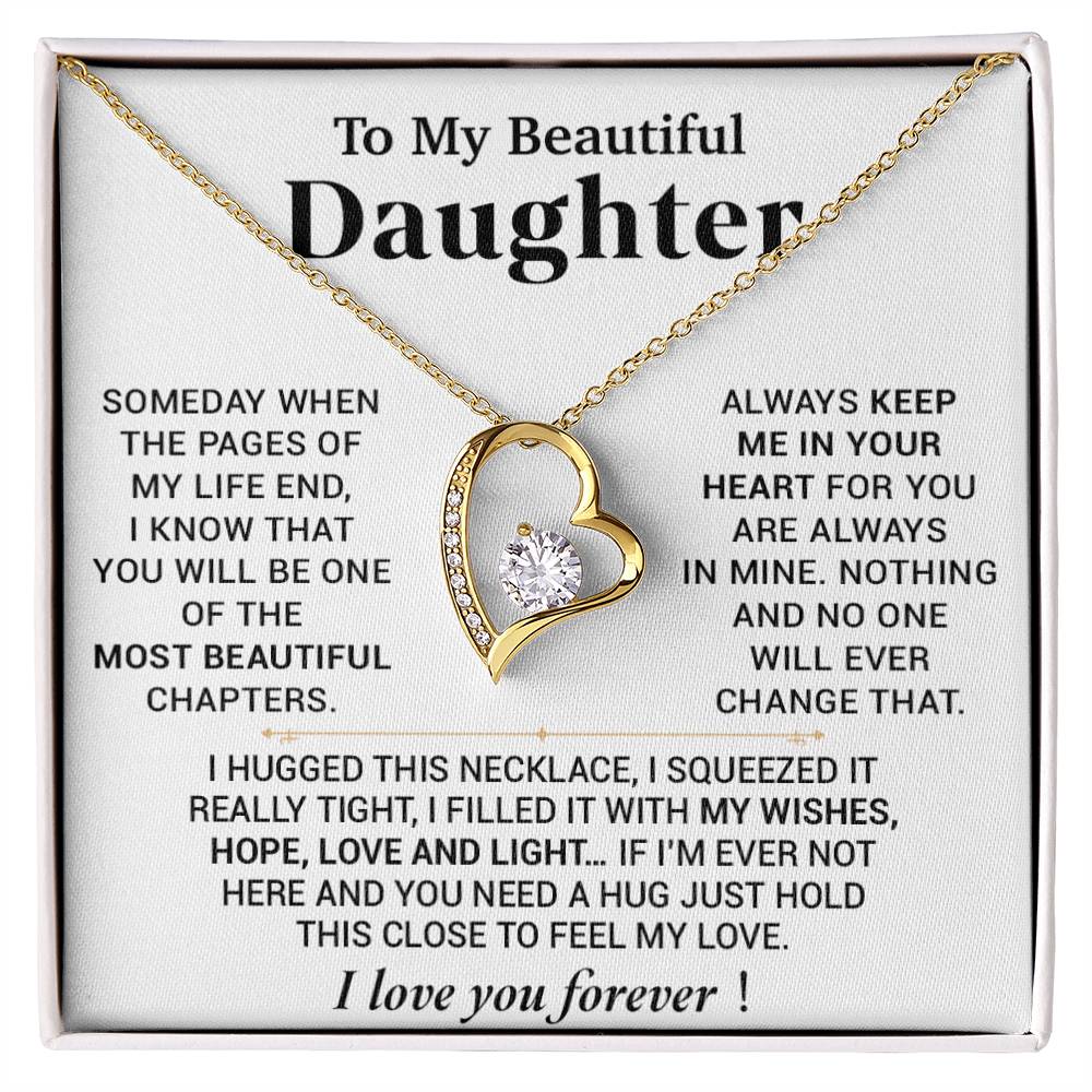 To My Beautiful Daughter Necklace, Gift for Daughter, Birthday Gift for Daughter