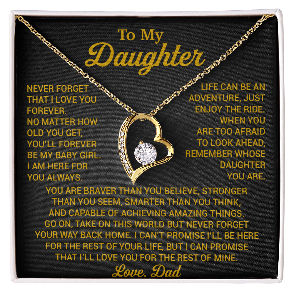 To My Daughter Necklace, Daughter Father Necklace, Daughter Gift From Dad 22_8_Gold