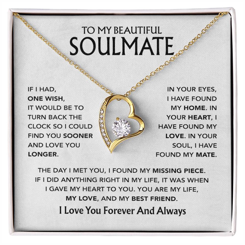 To My Soulmate Necklace, Gift For Soulmate, Anniversary Gift, Birthday Gift 3_5_White