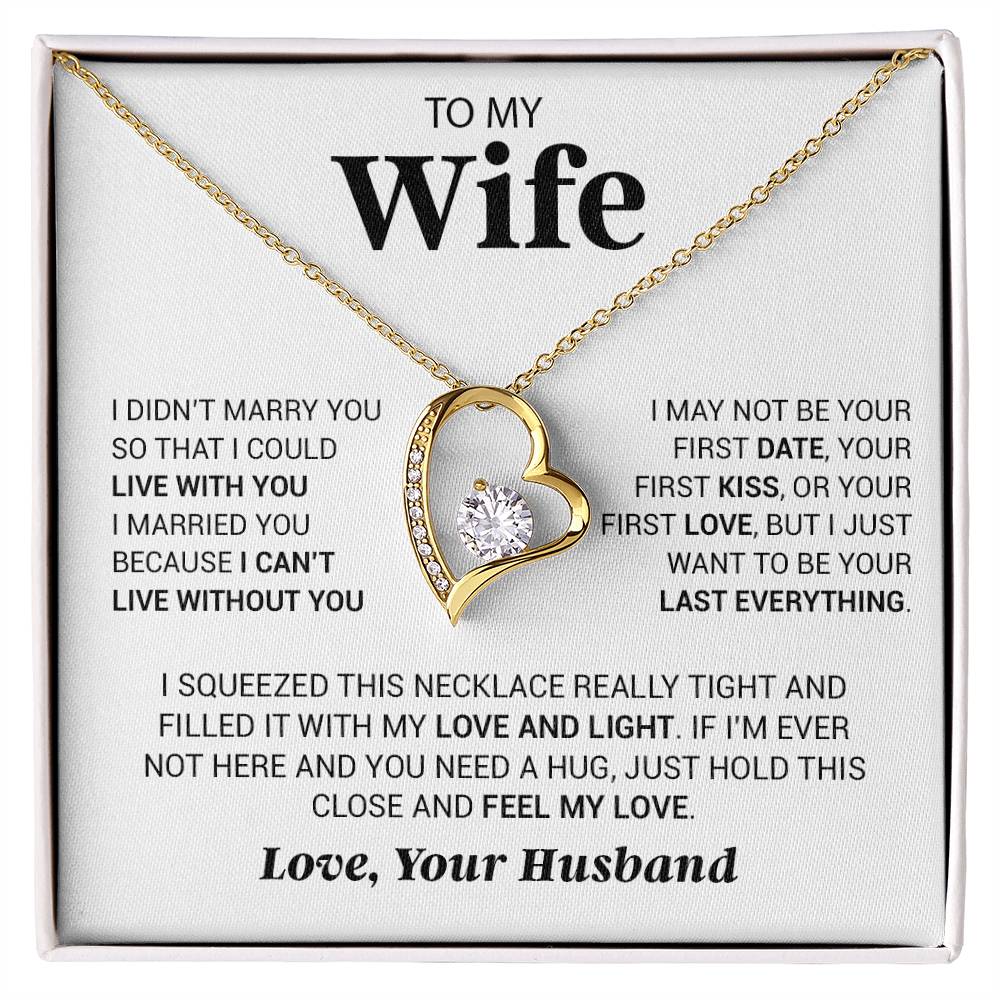 To My Wife Necklace, Anniversary Gift For Wife, Wife Birthday Gift,Christmas Gift
