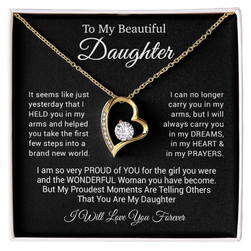 To My Daughter Necklace, Gift For Daughter, From Mom Or Dad Necklace