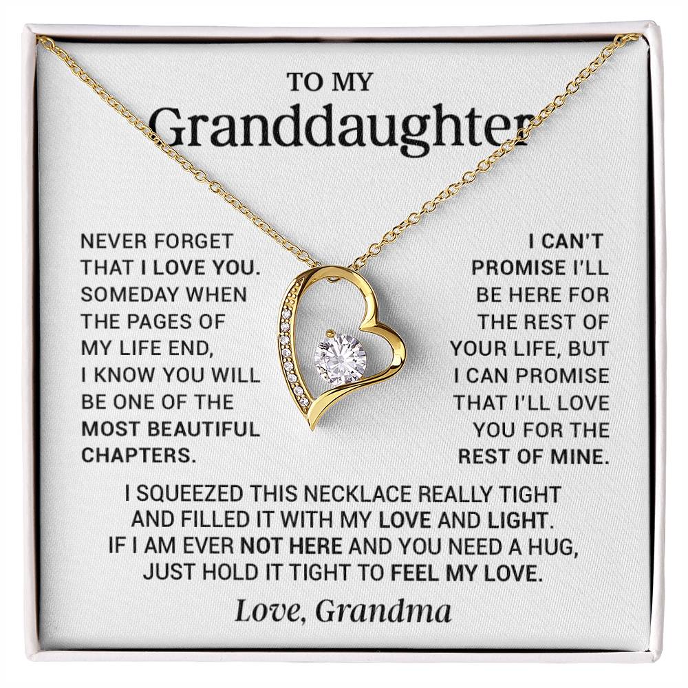 To My Granddaughter Love Grandma Heart Necklace Gift For Granddaughter Birthday