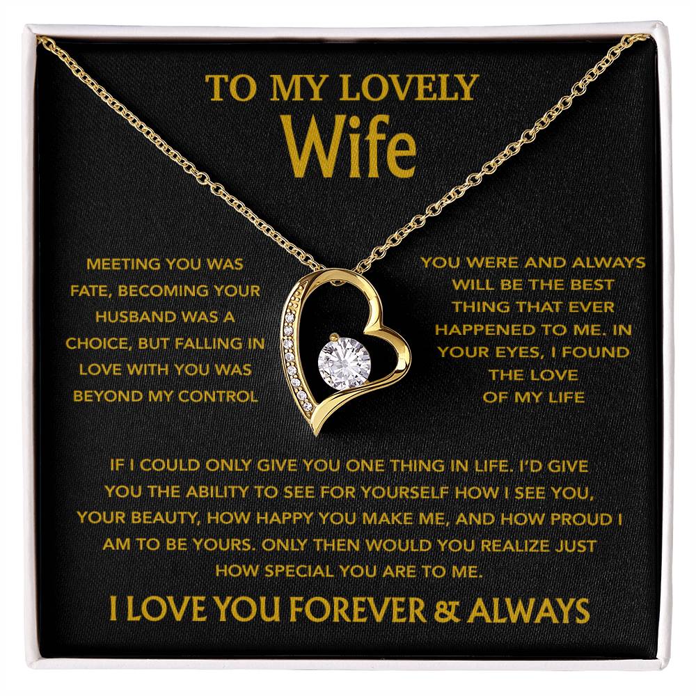 To My Wife Necklace, Christmas Gifts For Wife, Anniversary Cute Gift For Wife_Gold