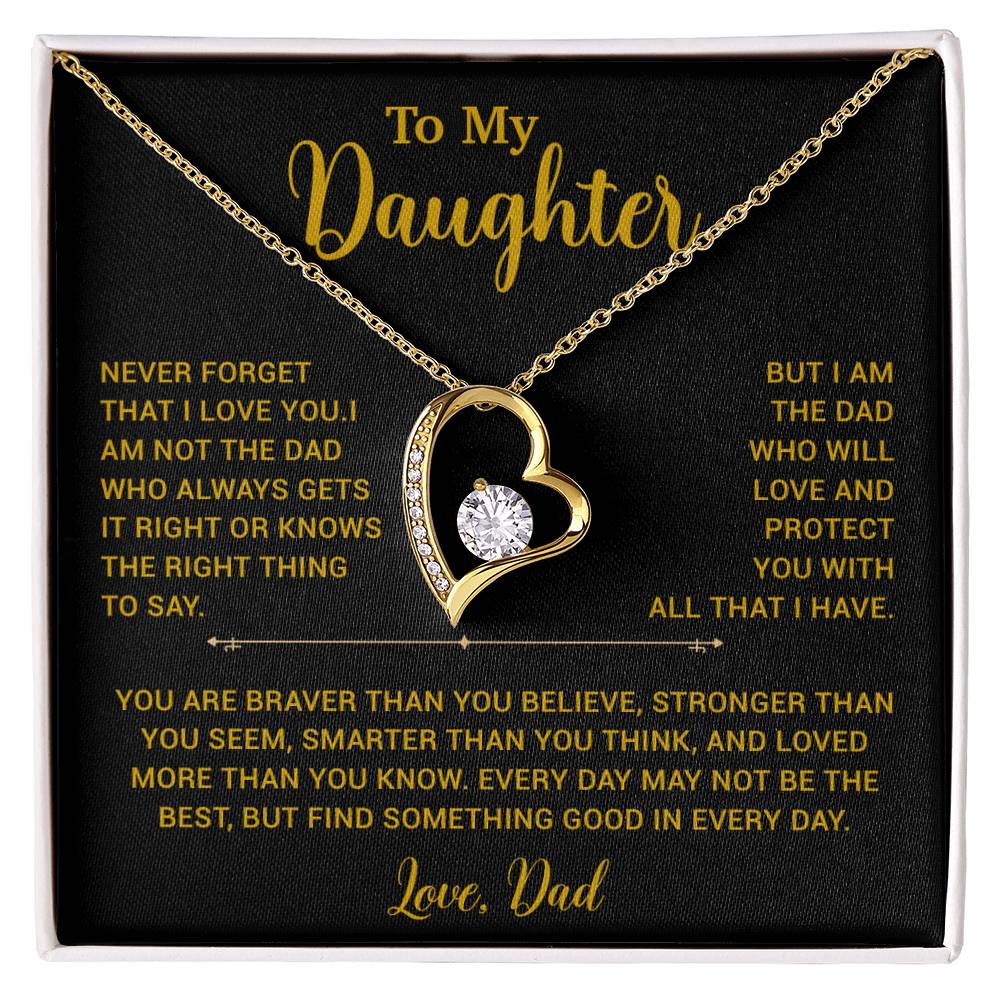 To My Daughter Necklace, Gift for Daughter from Dad, Father Daughter Necklace 2_6_Gold