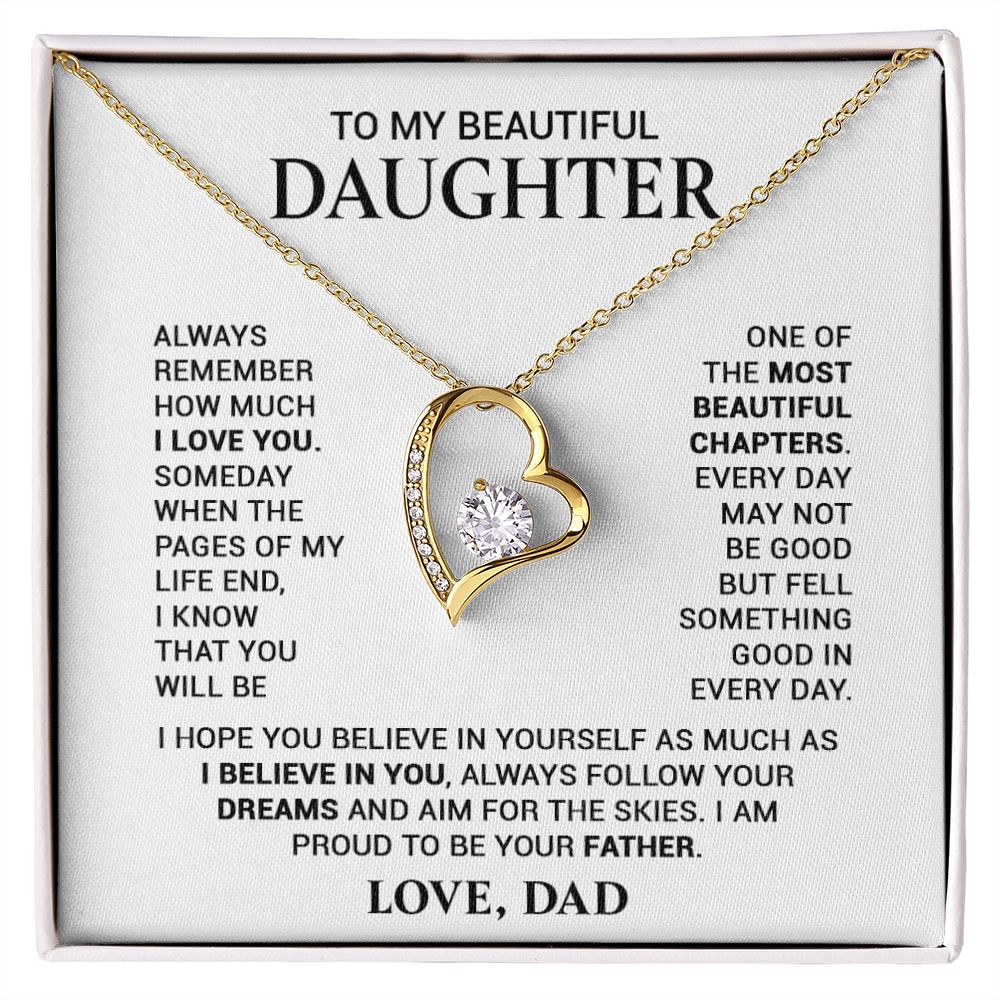 To My Daughter Necklace, Daughter Gift From Dad, Birthday Gift for Daughter22