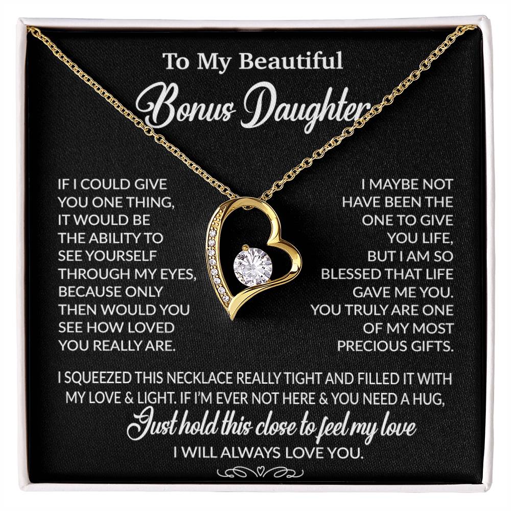 To My Bonus Daughter Necklace, Gift for Bonus Daughter, Step Daughter Birthday 1_10_Black