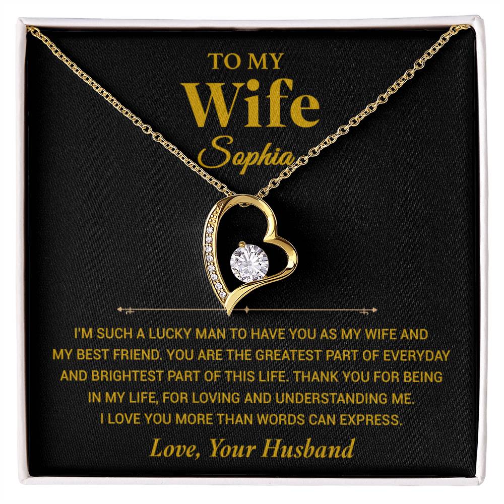 Custom To My Wife Necklace , Anniversary Gift Wife , Valentines Gift for Wife, Christmas Gifts