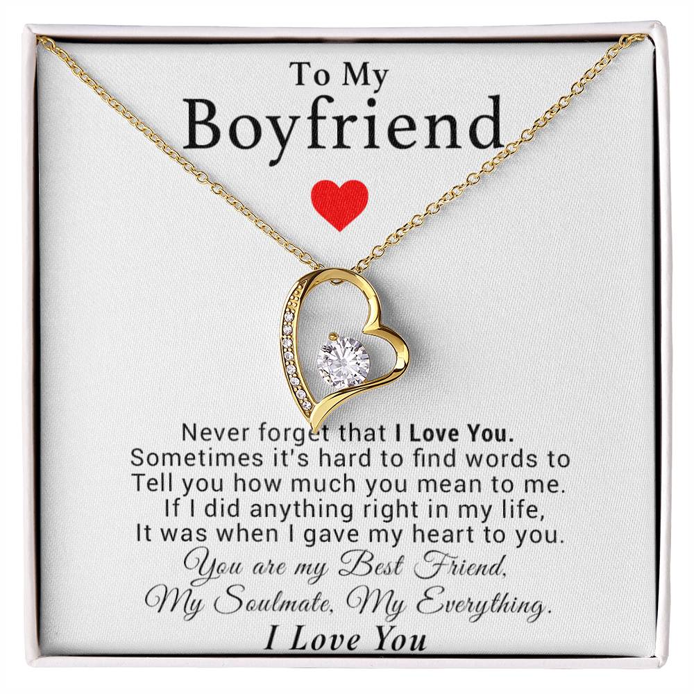 To My Boyfriend Necklace, Birthday Gift from Girlfriend, Anniversary Gift, Valentines Gift
