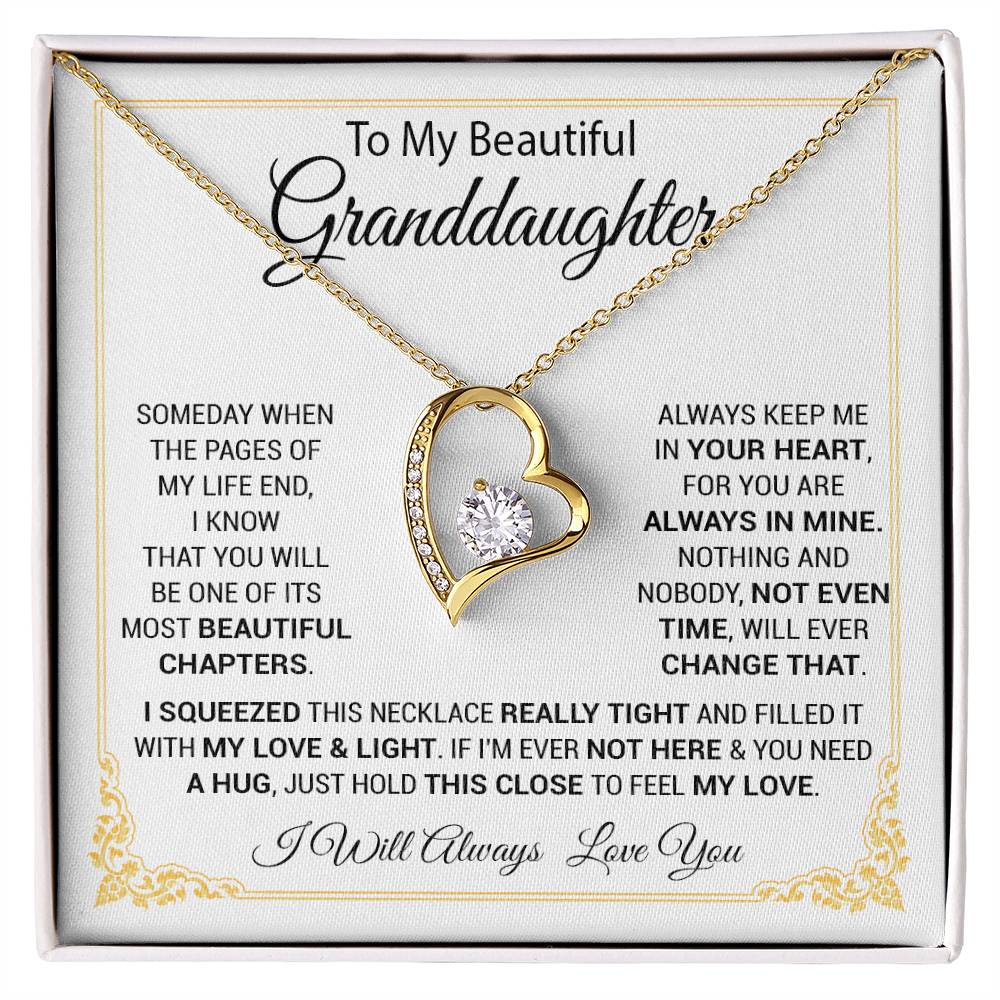 To My Granddaughter Necklace, Gift For Your Granddaughter, Christmas,Anniversary, Graduation