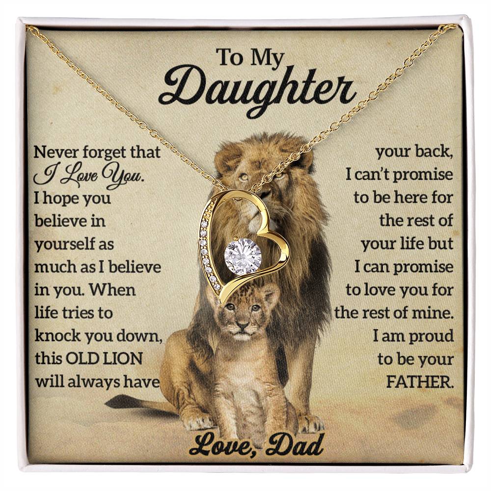 To My Daughter Lion Necklace, Daughter Birthday Gift, Lion Dad Gift