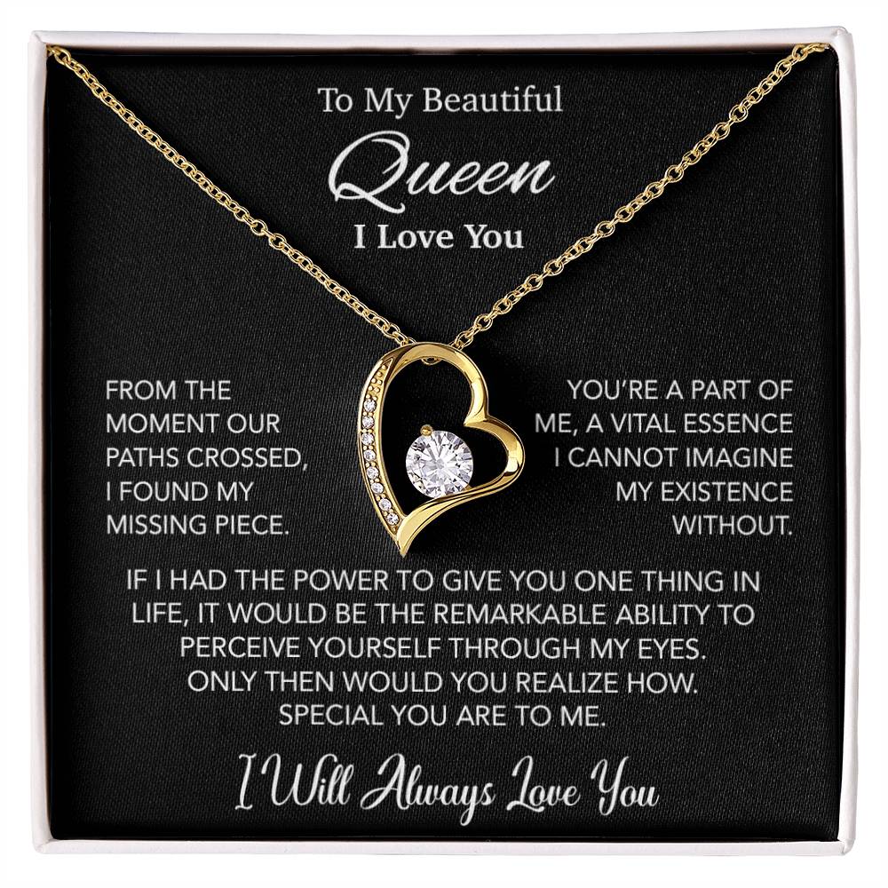 To My Queen Necklace, Anniversary Gift For Wife, Girlfriend Necklace, Birthday Gift For Wife