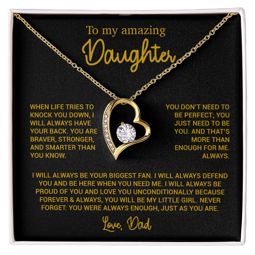 To My Amazing Daughter Necklace, Gift From Dad, Birthday Gift Father 8_10