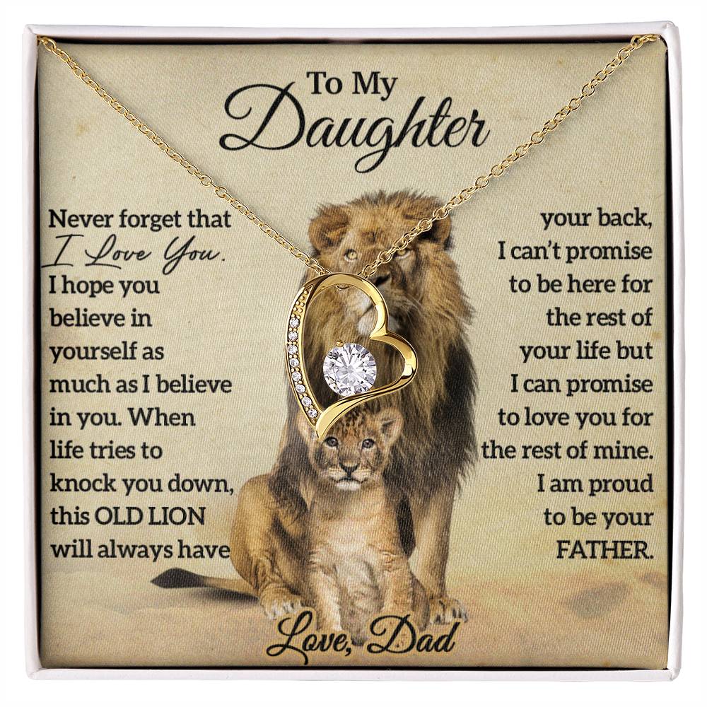 To My Daughter Lion Necklace, Daughter Birthday Gift, Lion Dad Gift