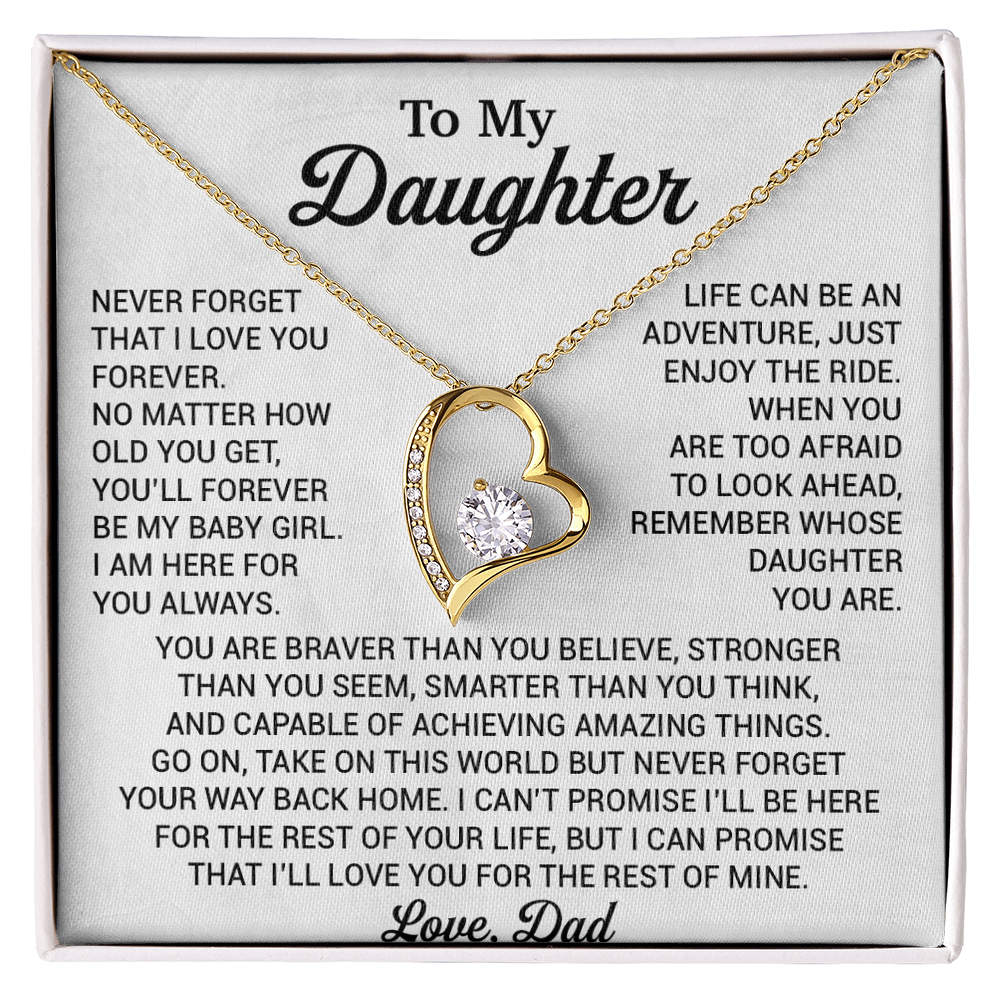 To My Daughter Necklace, Daughter Father Necklace, Daughter Gift From Dad 22_8_White