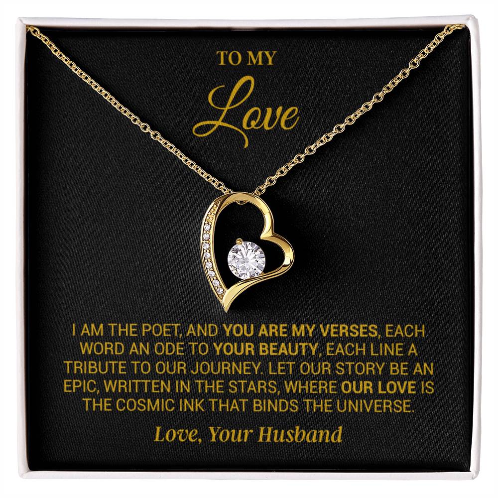 To My Beautiful Wife Necklace, Anniversary Gift, Valentine's Gift for Wife