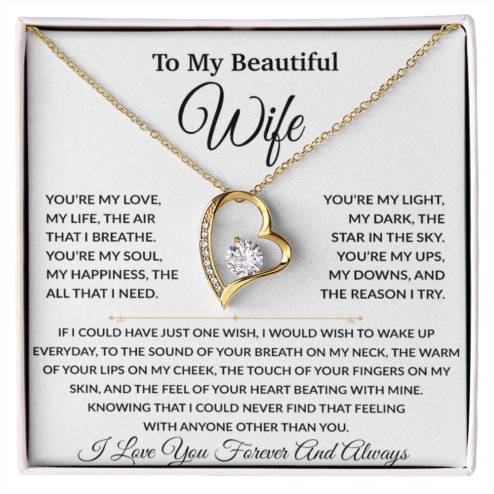 To My Wife Necklace, Christmas Gifts For Women, Anniversary Gift For Wife 8_9_White