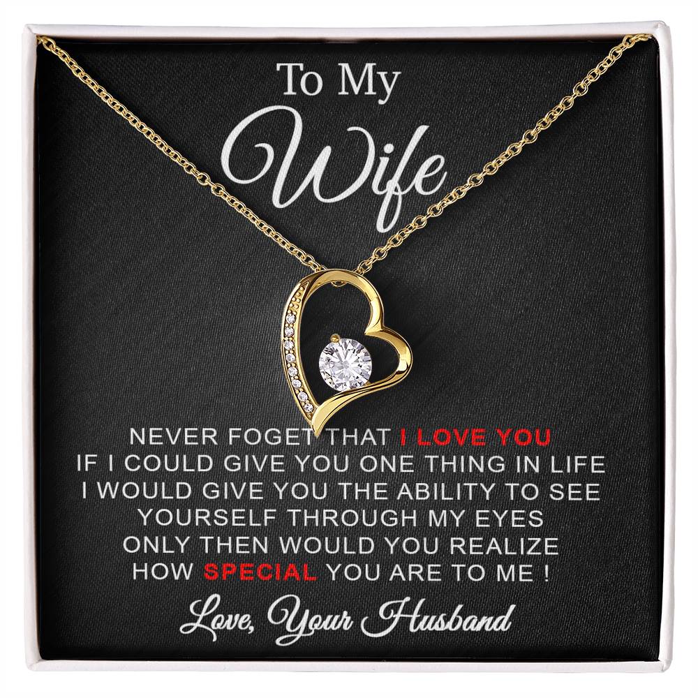 To My Wife Necklace Wife Gift from Husband, Anniversary Gift, Wife Birthday Gift