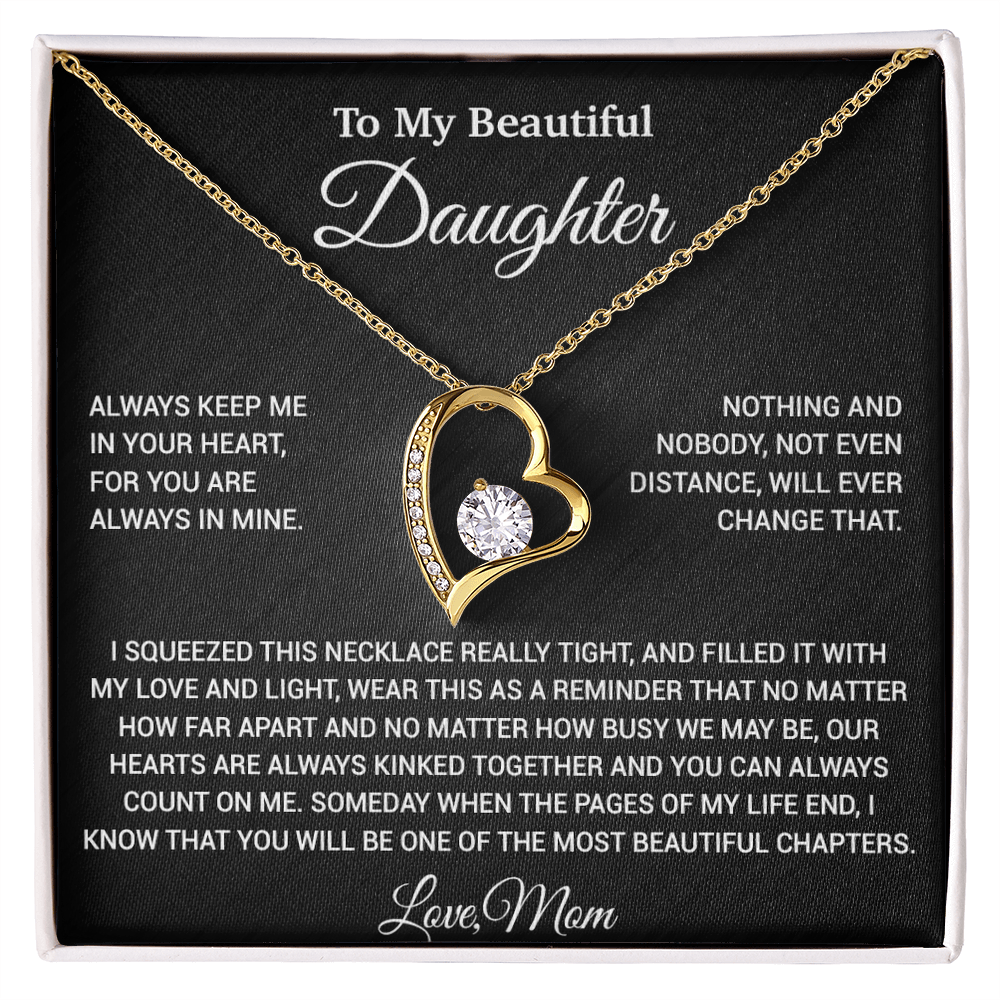 To My Daughter Necklace, Daughter Mother Necklace, Daughter Gift From Mom 9_6_Black
