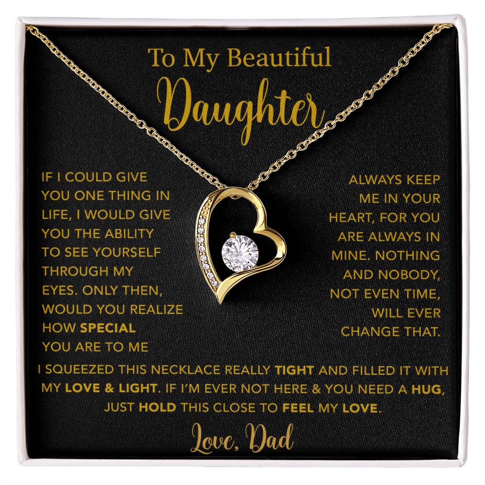 To My Daughter Necklace, Gift for Daughter from Dad, Father Daughter Necklace  4_5_Gold