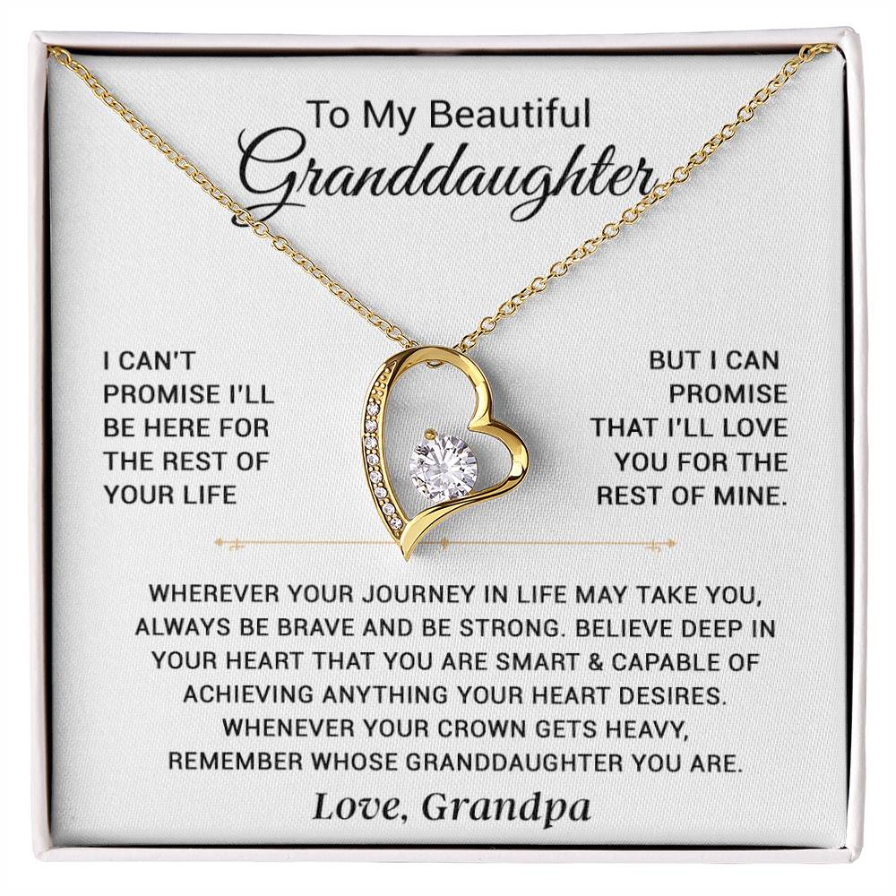 To My Granddaughter Necklace, Granddaughter Gift from Grandpa, Christmas Gift 5_11_White