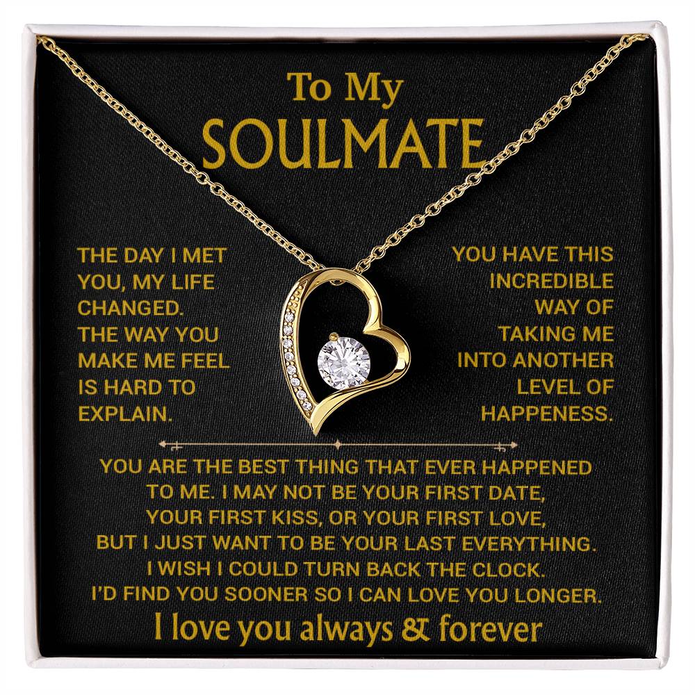 To My Soulmate Necklace, Soulmate Gift, Gift For Girlfriend, Christmas Gift 26_8_Gold