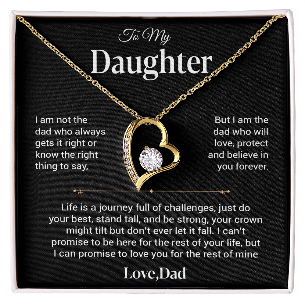 To My Daughter Necklace, Gift for Daughter from Dad, Father Daughter Necklace 25_12_Black