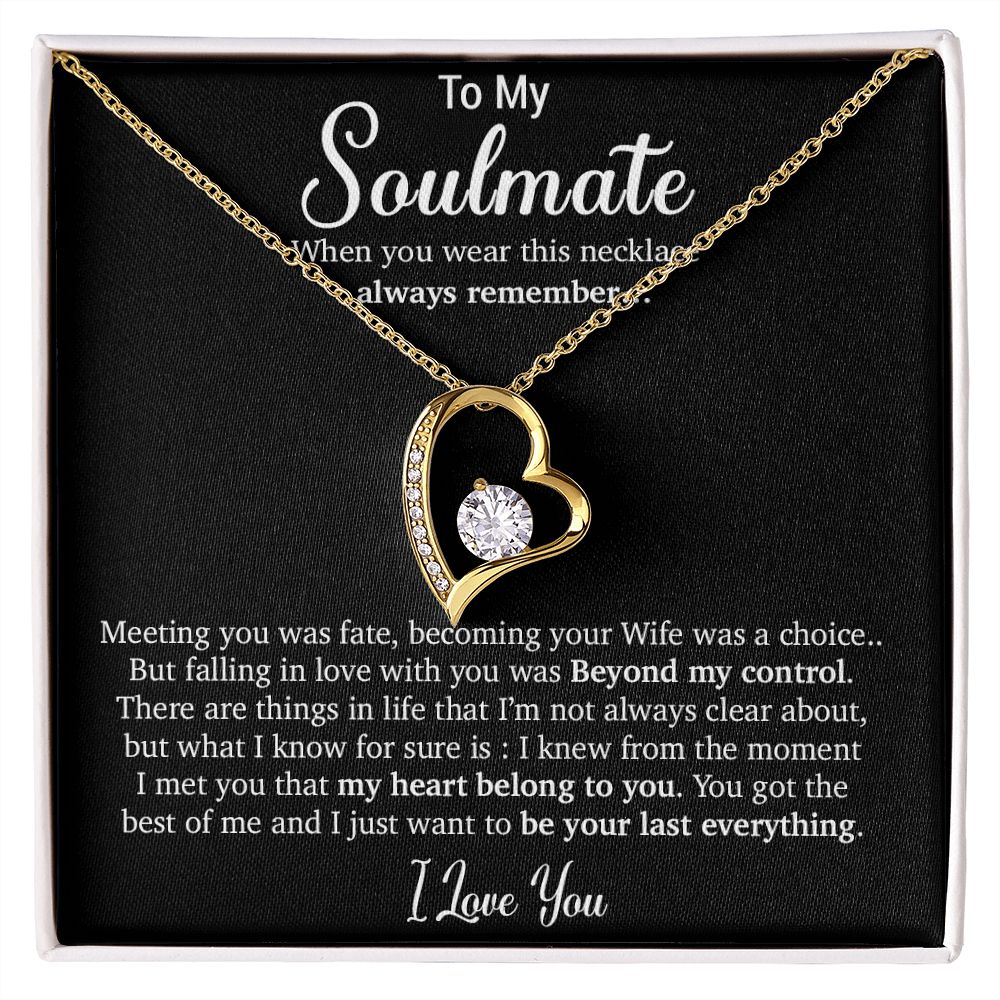 To My Soulmate Necklace, Anniversary Gift, Sentimental Gift, Soulmate Jewelry, Valentine's Day Gift